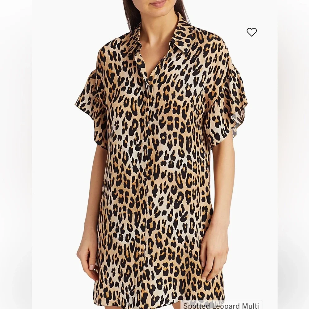 New Alice + Olivia Jude Tunic Leopard Shirtdress - Picture 2 of 7